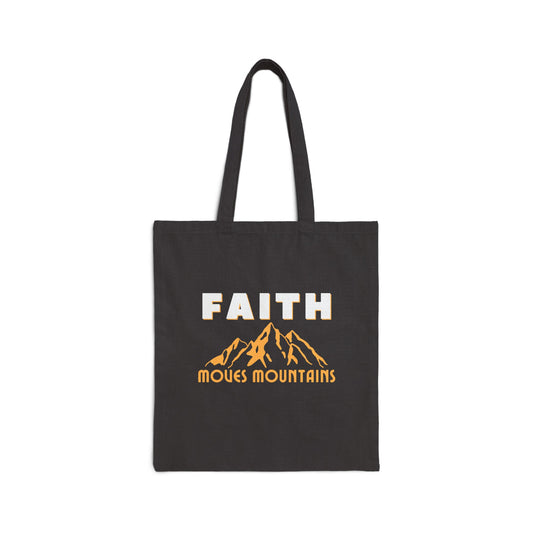 Faith Moves Mountains Cotton Canvas Tote Bag