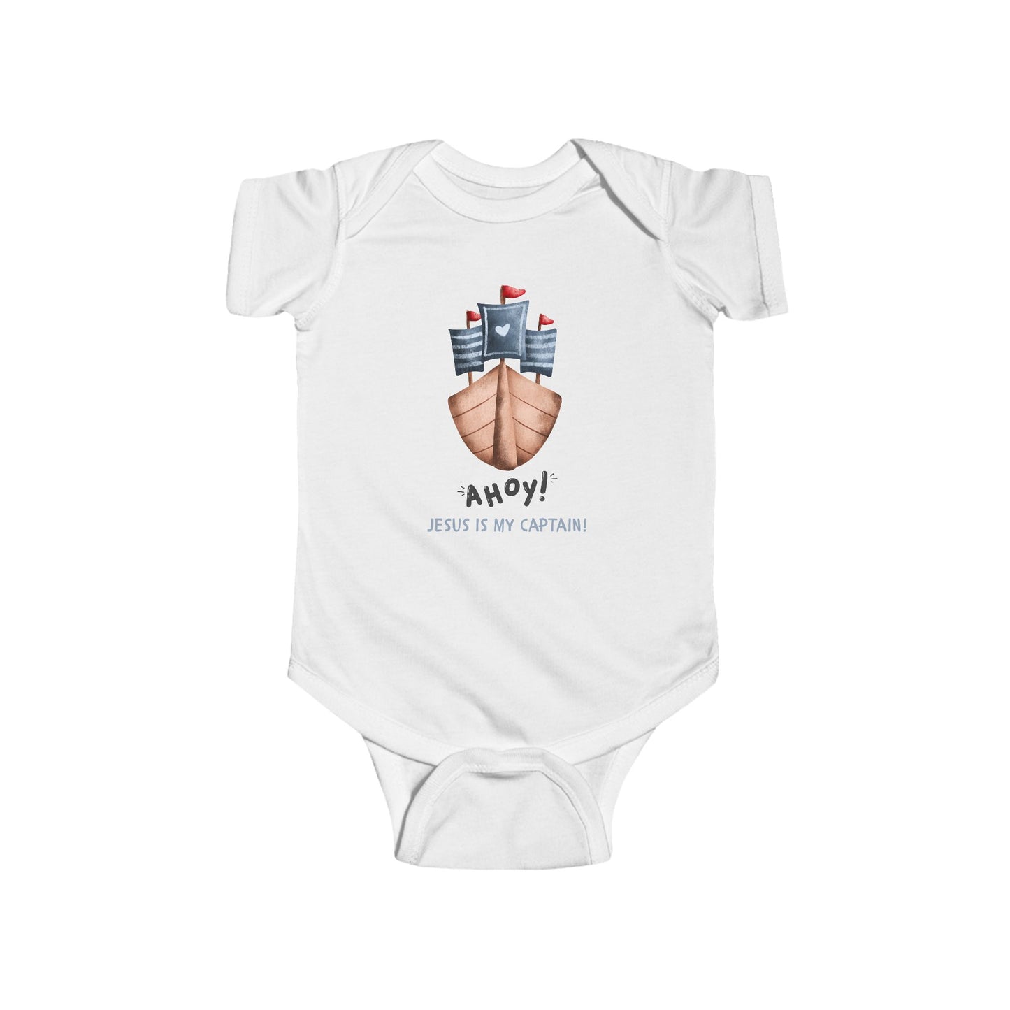 Baby Bodysuit - Ahoy Jesus is my Captain - Pirate Theme