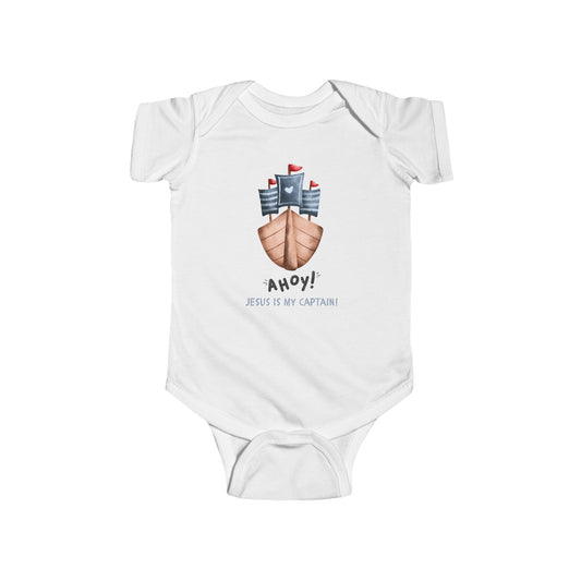 Baby Bodysuit - Ahoy Jesus is my Captain - Pirate Theme