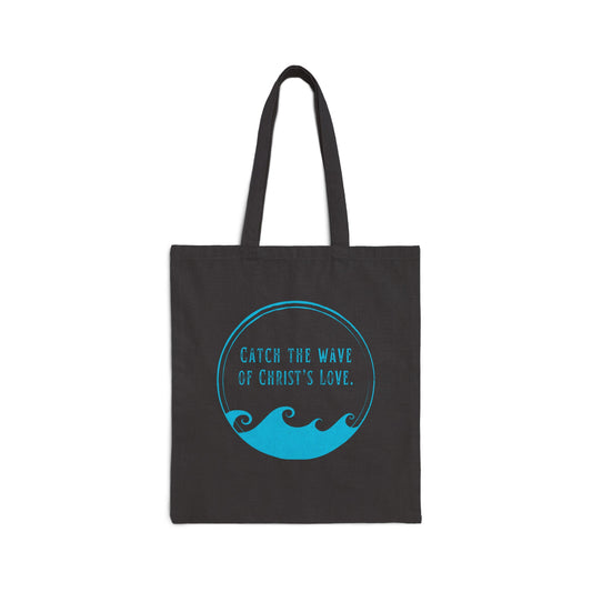 Faith-based Tote Bag - Catch the Wave of Christ's Love Design