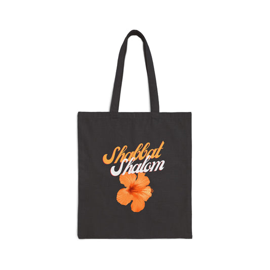 Shabbat Shalom Cotton Canvas Tote Bag